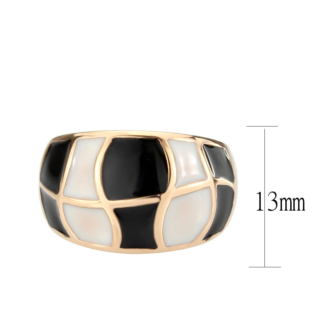 IP Rose Gold(Ion Plating) Stainless Steel Ring with NoStone in No Stone
