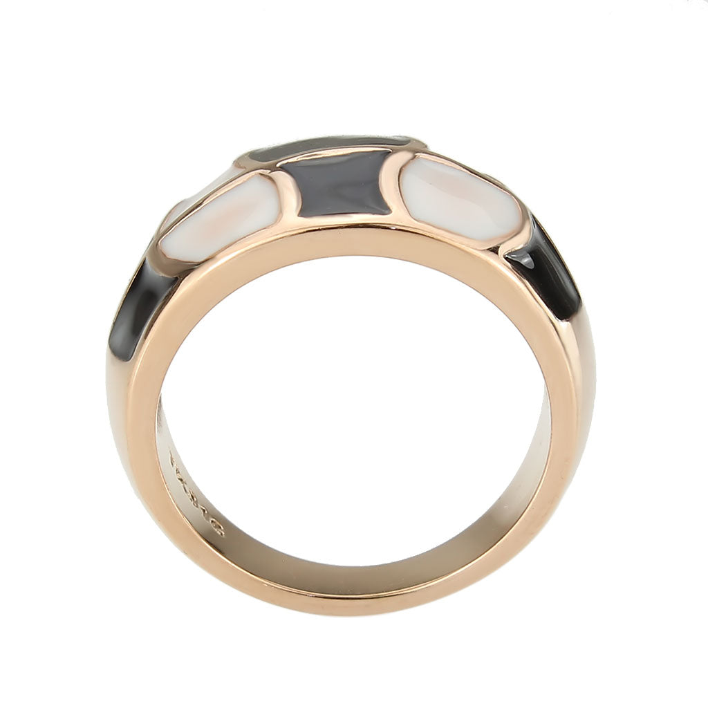IP Rose Gold(Ion Plating) Stainless Steel Ring with NoStone in No Stone