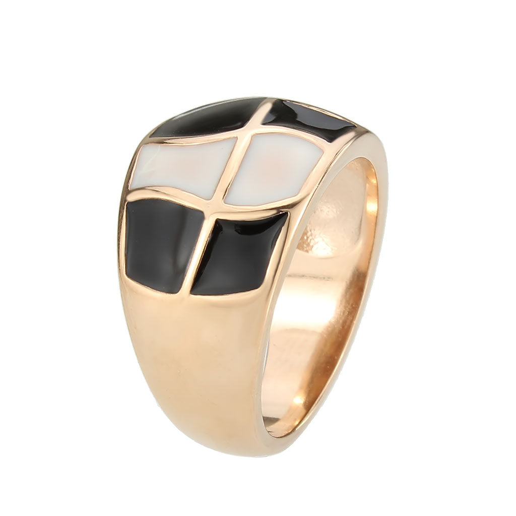 IP Rose Gold(Ion Plating) Stainless Steel Ring with NoStone in No Stone