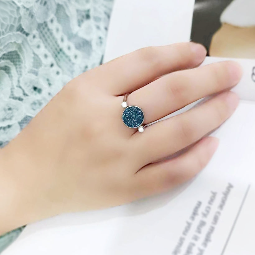 High polished (no plating) Stainless Steel Ring with Top Grade Crystal in Montana