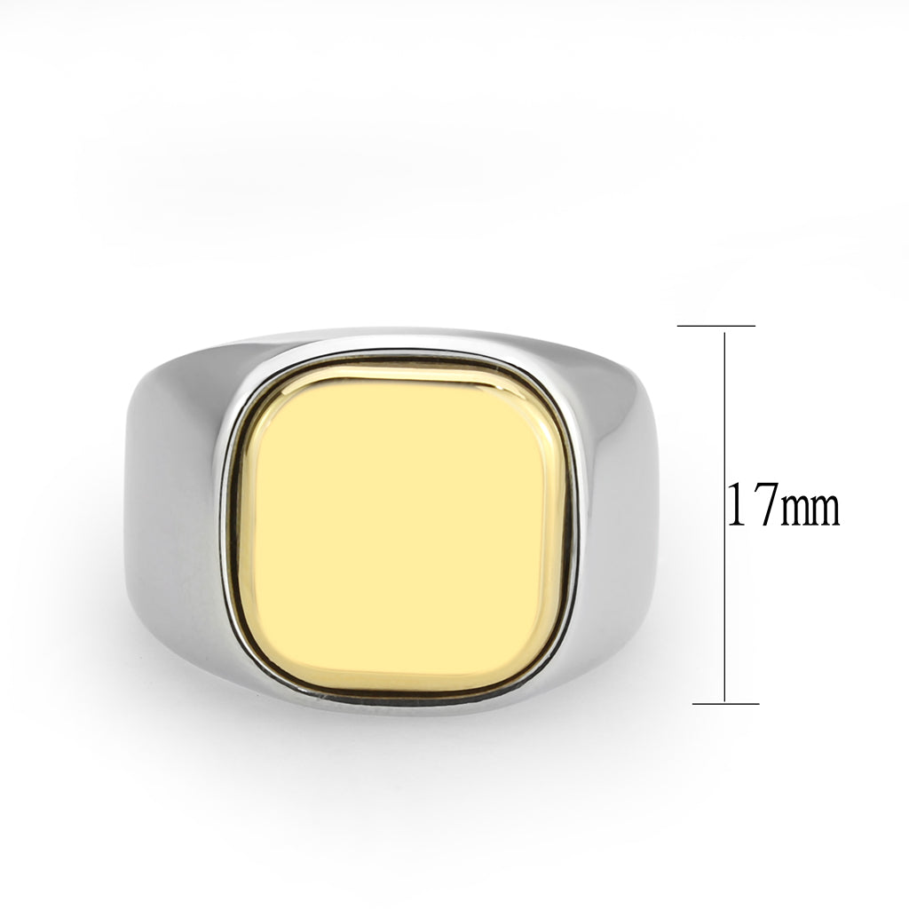 Two Tone IP Gold (Ion Plating) Stainless Steel Ring with NoStone in No Stone
