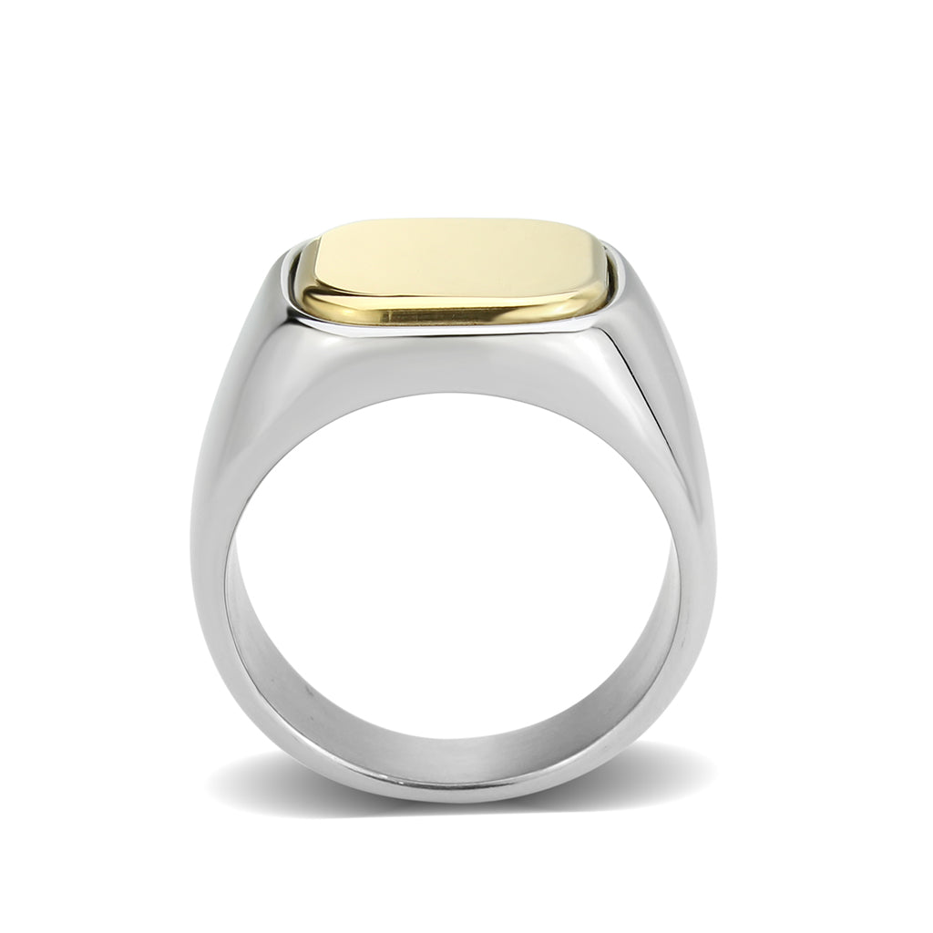 Two Tone IP Gold (Ion Plating) Stainless Steel Ring with NoStone in No Stone