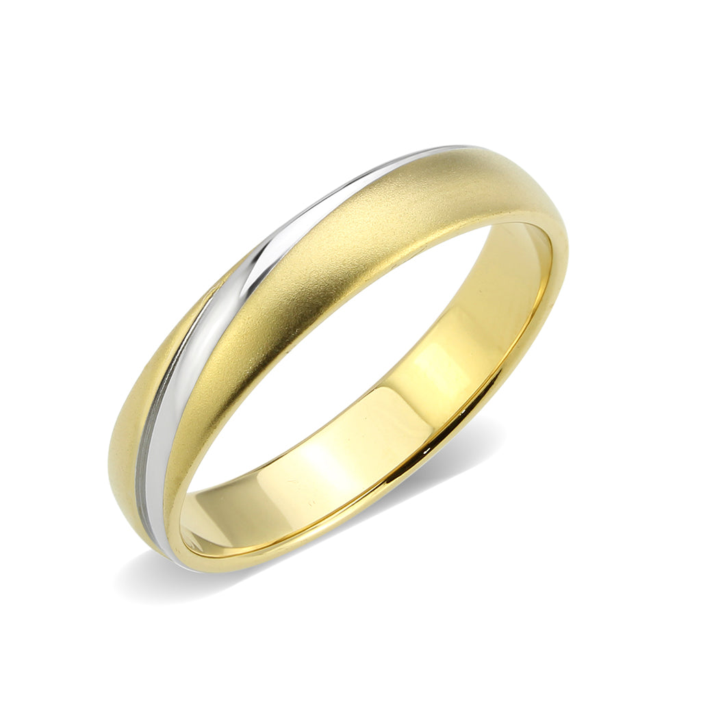 Two Tone IP Gold (Ion Plating) Stainless Steel Ring with NoStone in No Stone