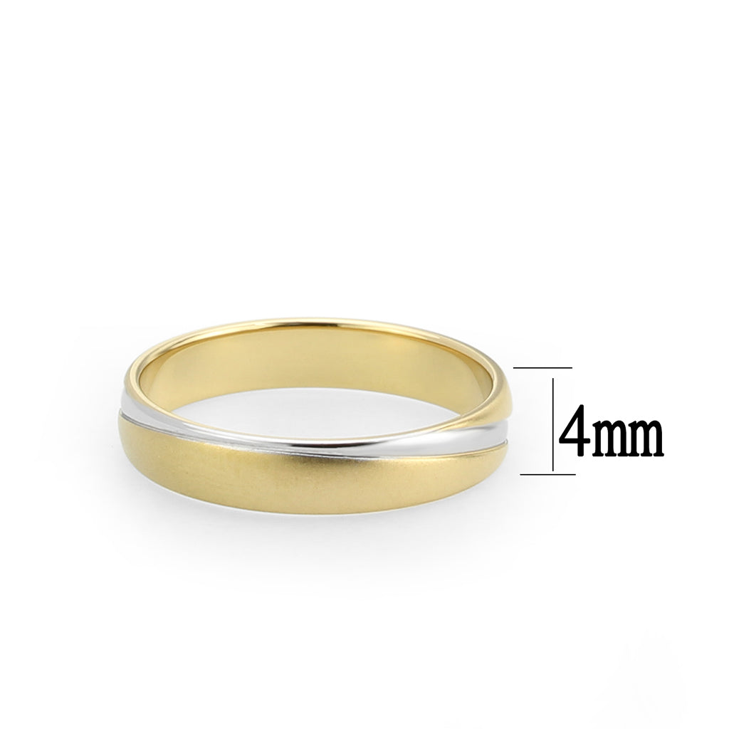 Two Tone IP Gold (Ion Plating) Stainless Steel Ring with NoStone in No Stone