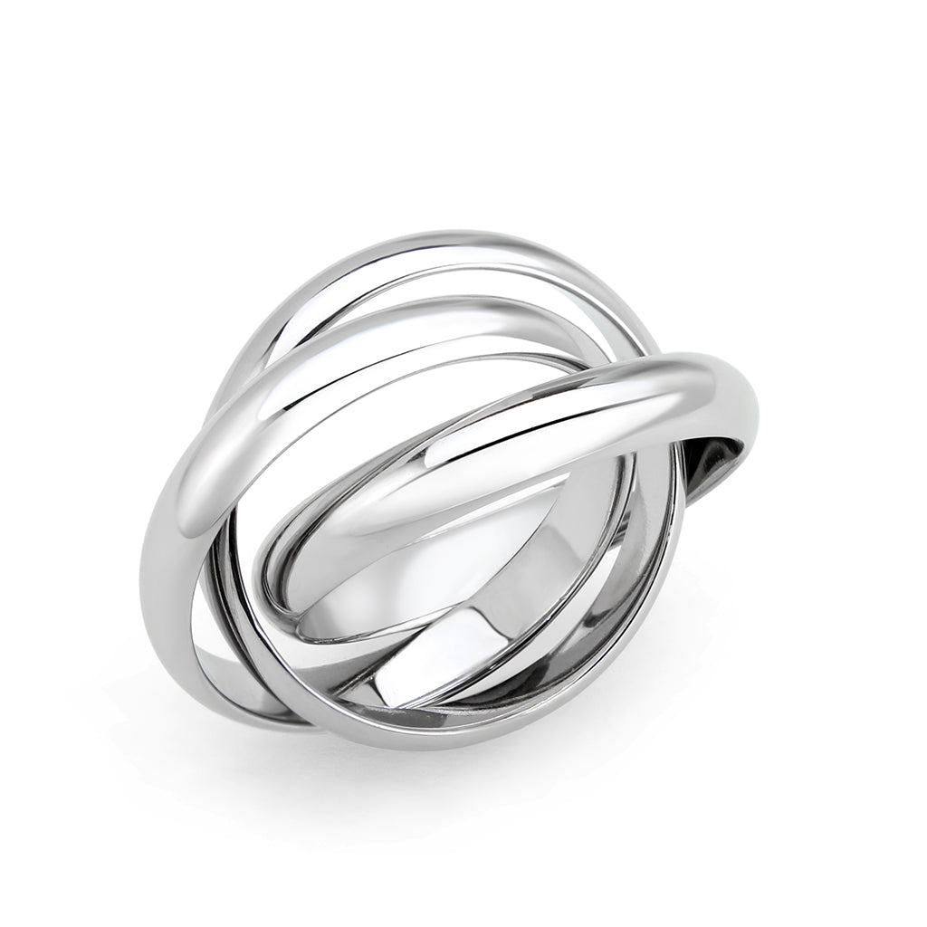 High polished (no plating) Stainless Steel Ring with NoStone in No Stone