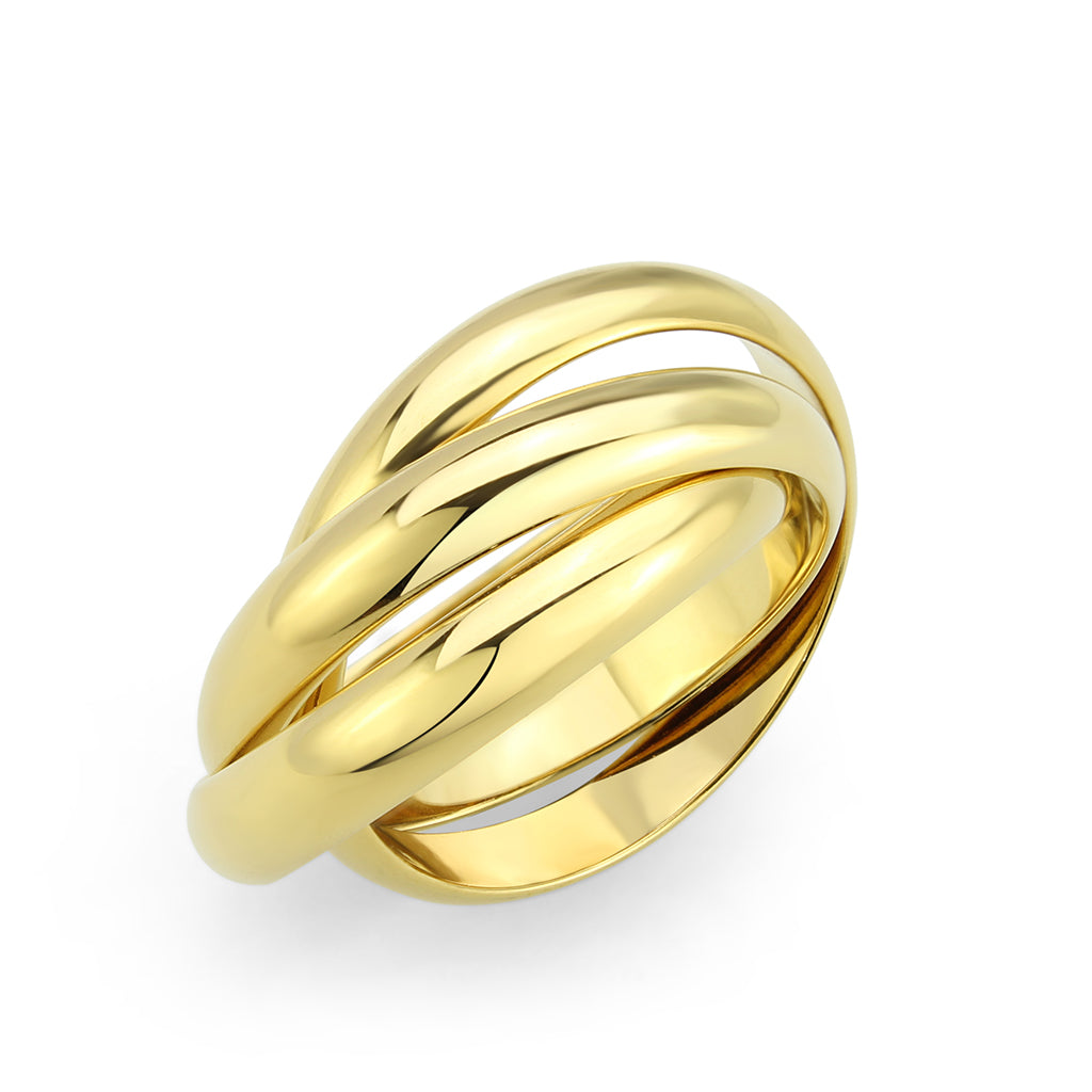 IP Gold(Ion Plating) Stainless Steel Ring with NoStone in No Stone