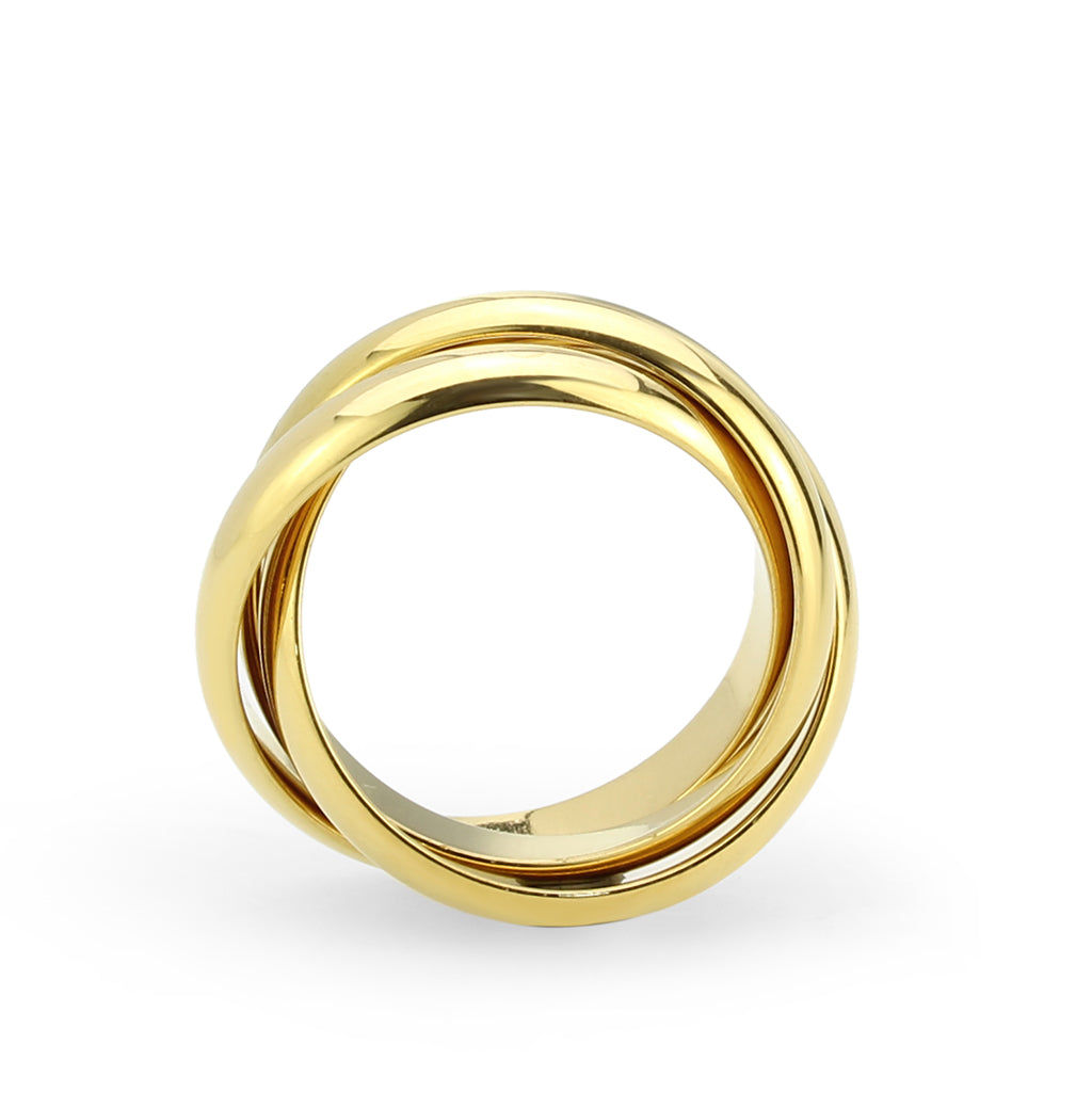IP Gold(Ion Plating) Stainless Steel Ring with NoStone in No Stone