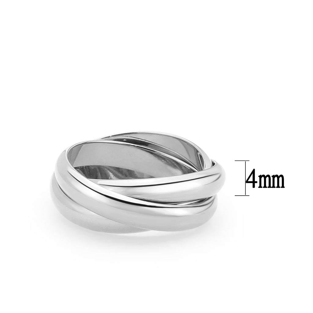 High polished (no plating) Stainless Steel Ring with NoStone in No Stone