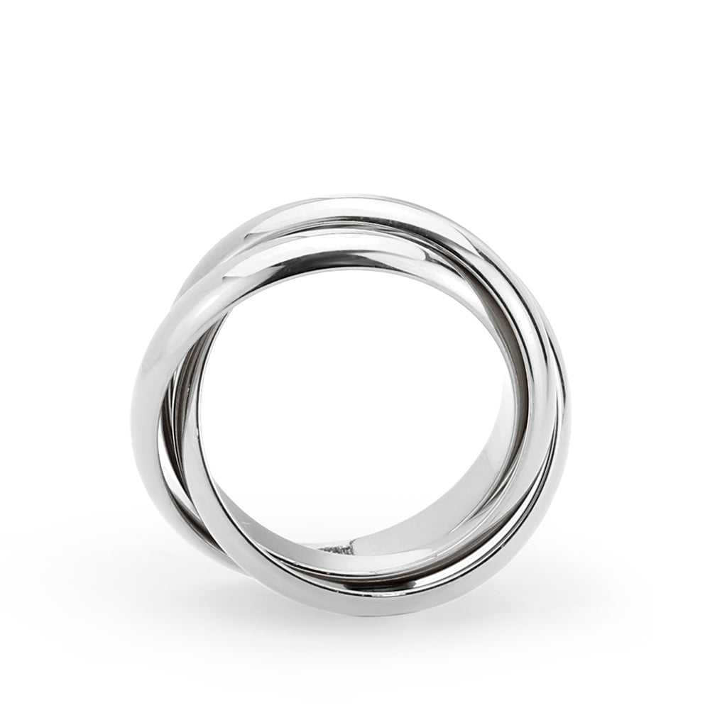 High polished (no plating) Stainless Steel Ring with NoStone in No Stone