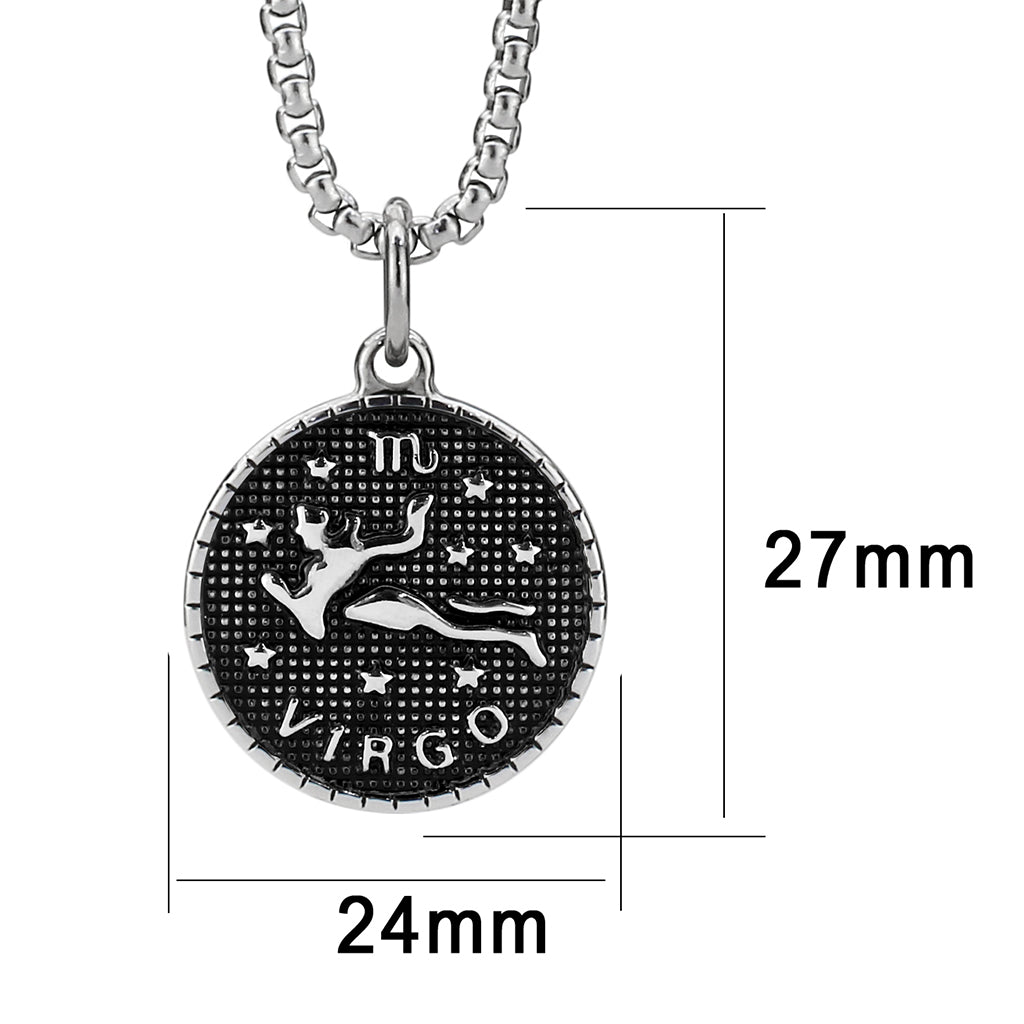 High polished (no plating) Stainless Steel Chain Pendant with NoStone in No Stone