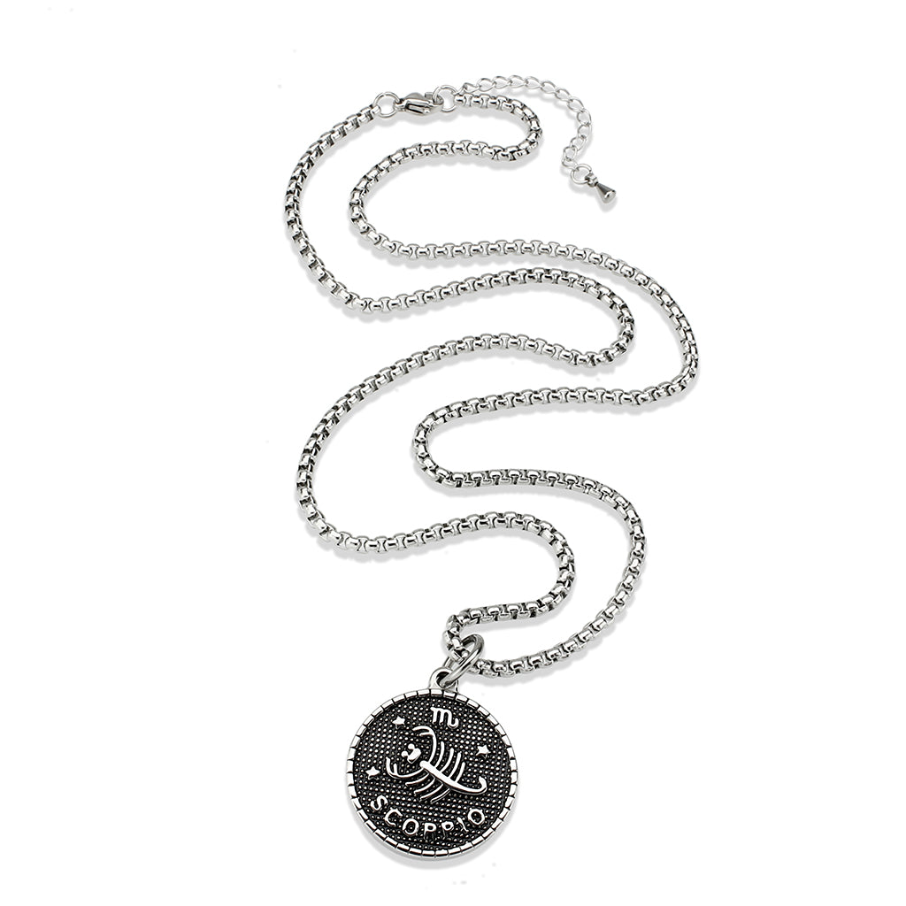 High polished (no plating) Stainless Steel Chain Pendant with NoStone in No Stone