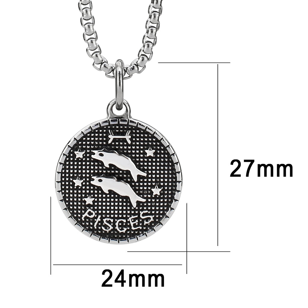 High polished (no plating) Stainless Steel Chain Pendant with NoStone in No Stone