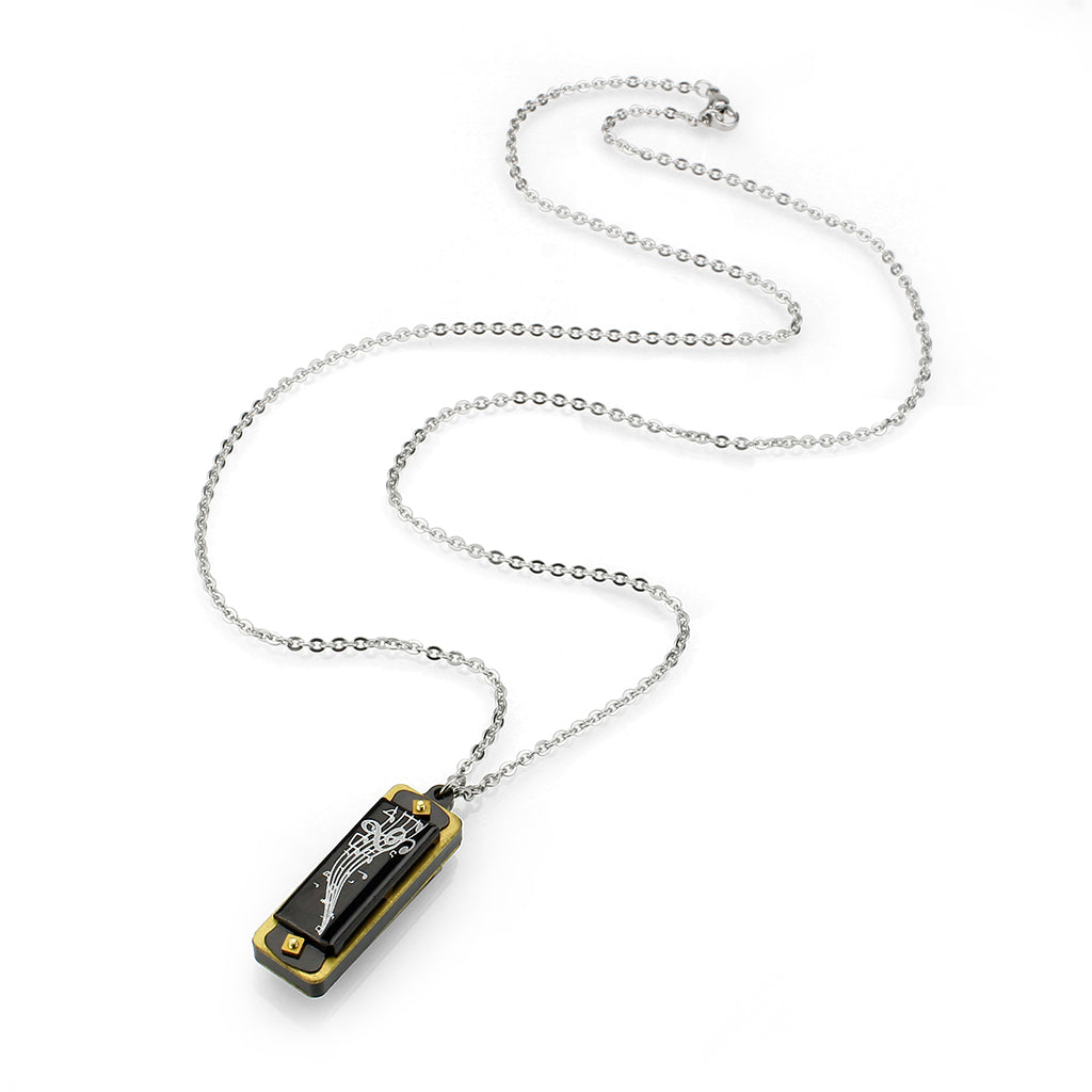 Two Tone IP Gold (Ion Plating) Stainless Steel Chain Pendant with NoStone in No Stone