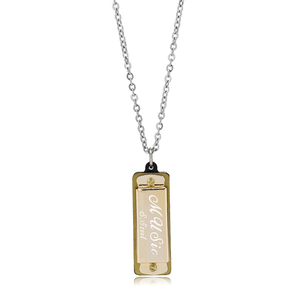 Two Tone IP Gold (Ion Plating) Stainless Steel Chain Pendant with NoStone in No Stone