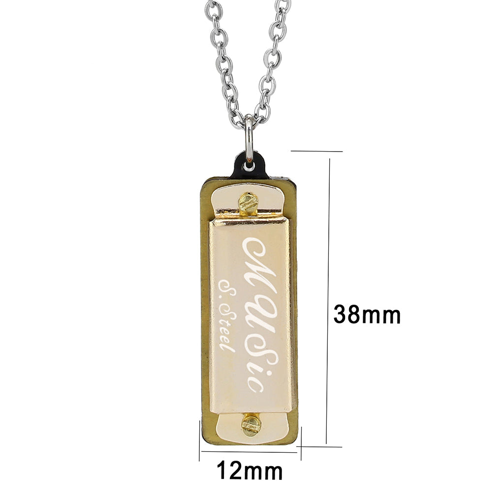 Two Tone IP Gold (Ion Plating) Stainless Steel Chain Pendant with NoStone in No Stone