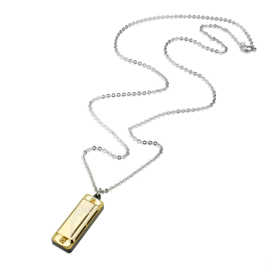 Two Tone IP Gold (Ion Plating) Stainless Steel Chain Pendant with NoStone in No Stone