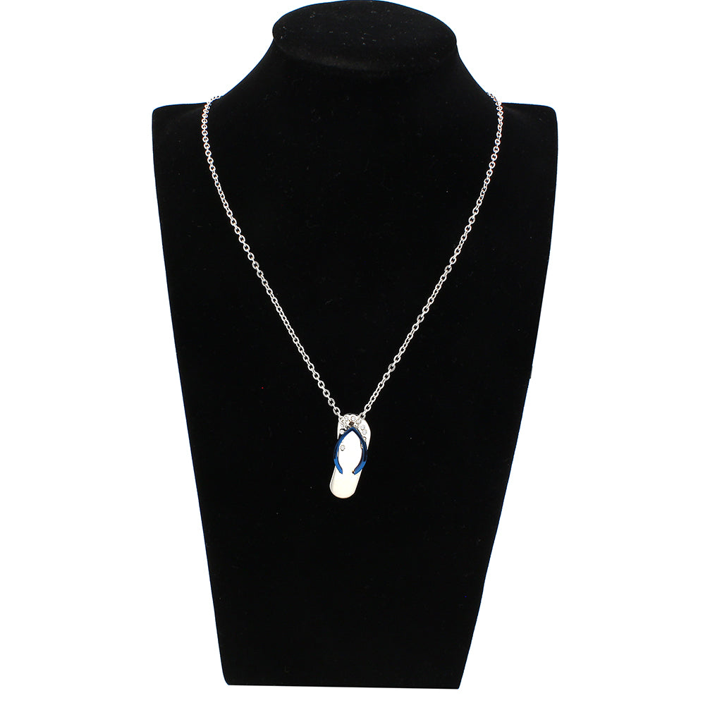 High polished (no plating) Stainless Steel Chain Pendant with Top Grade Crystal in Clear