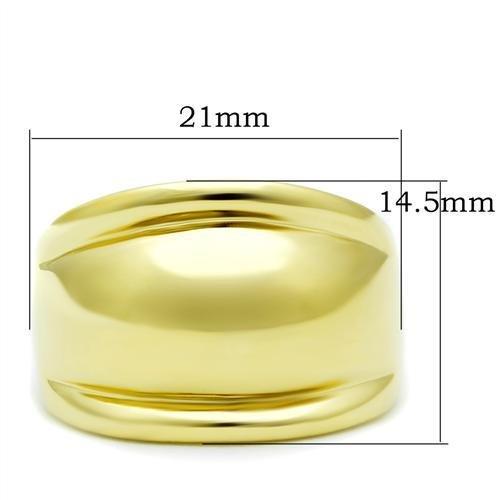 IP Gold(Ion Plating) Brass Ring with No Stone