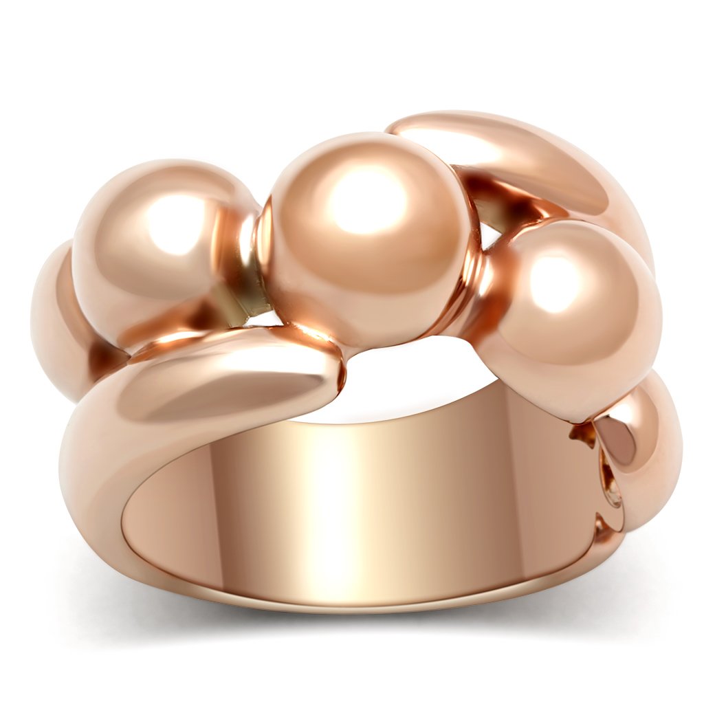 IP Rose Gold(Ion Plating) Brass Ring with No Stone