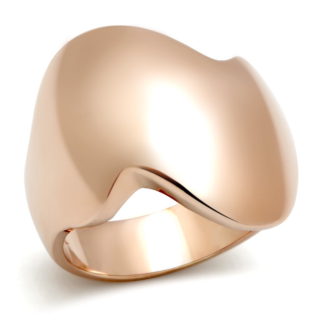 IP Rose Gold(Ion Plating) Brass Ring with No Stone