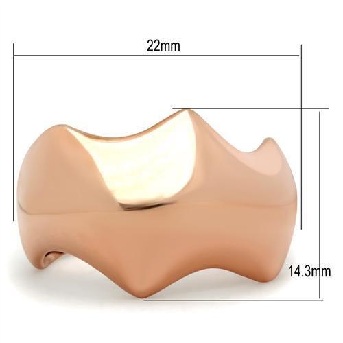 IP Rose Gold(Ion Plating) Brass Ring with No Stone
