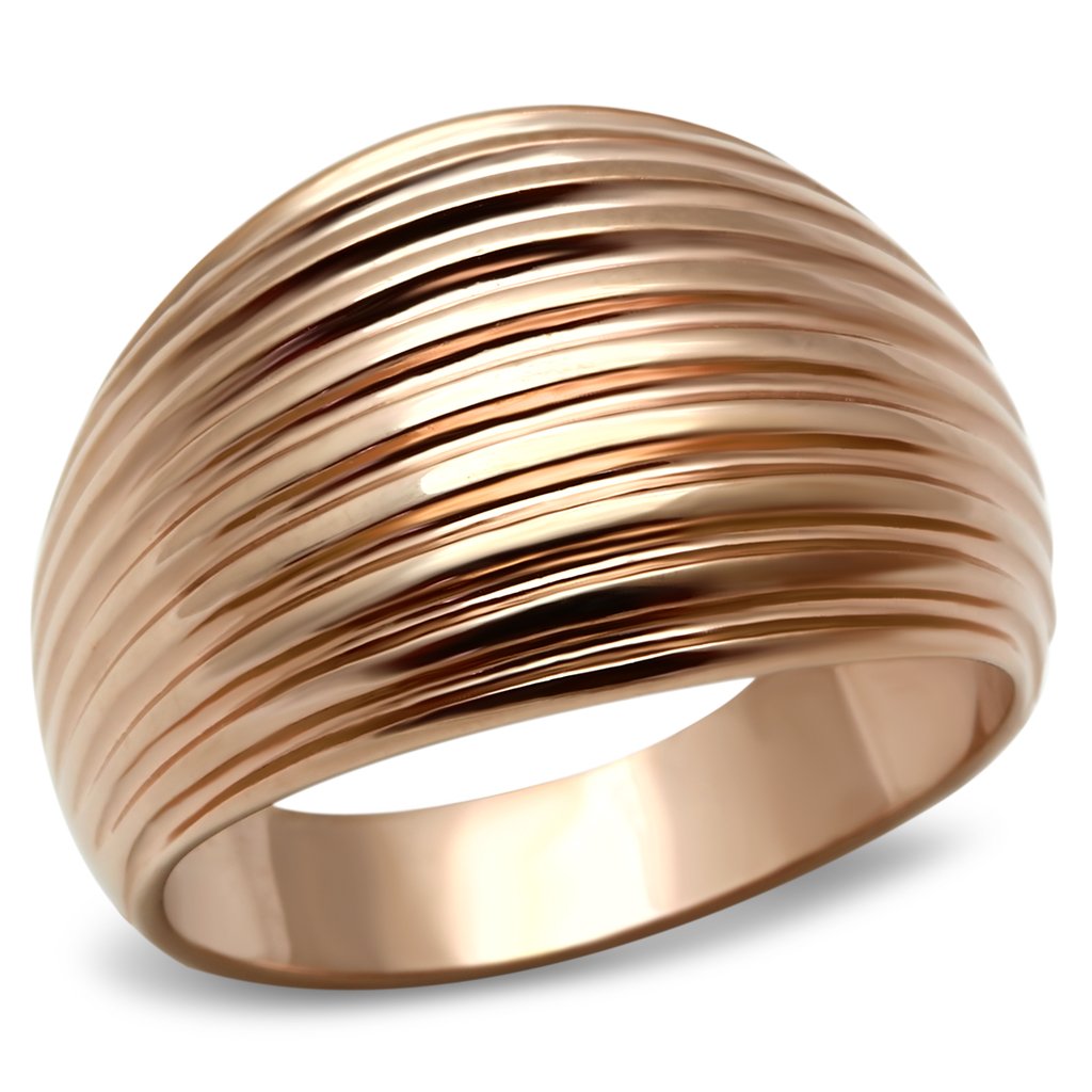 IP Rose Gold(Ion Plating) Brass Ring with No Stone