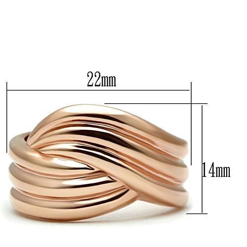 IP Rose Gold(Ion Plating) Brass Ring with No Stone