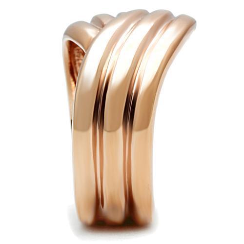 IP Rose Gold(Ion Plating) Brass Ring with No Stone
