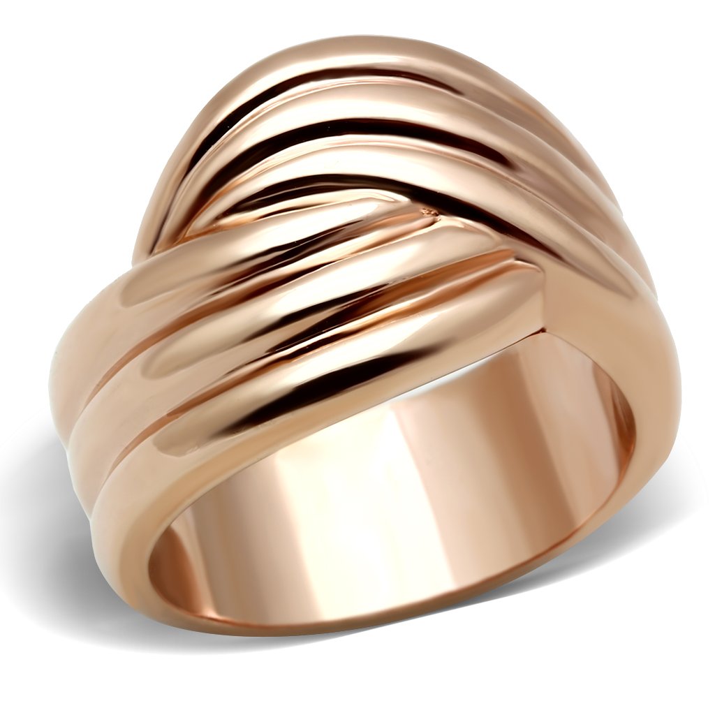 IP Rose Gold(Ion Plating) Brass Ring with No Stone