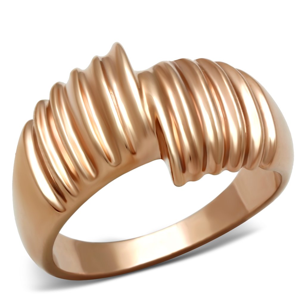 IP Rose Gold(Ion Plating) Brass Ring with No Stone