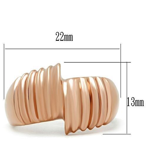 IP Rose Gold(Ion Plating) Brass Ring with No Stone