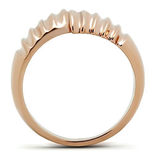 IP Rose Gold(Ion Plating) Brass Ring with No Stone
