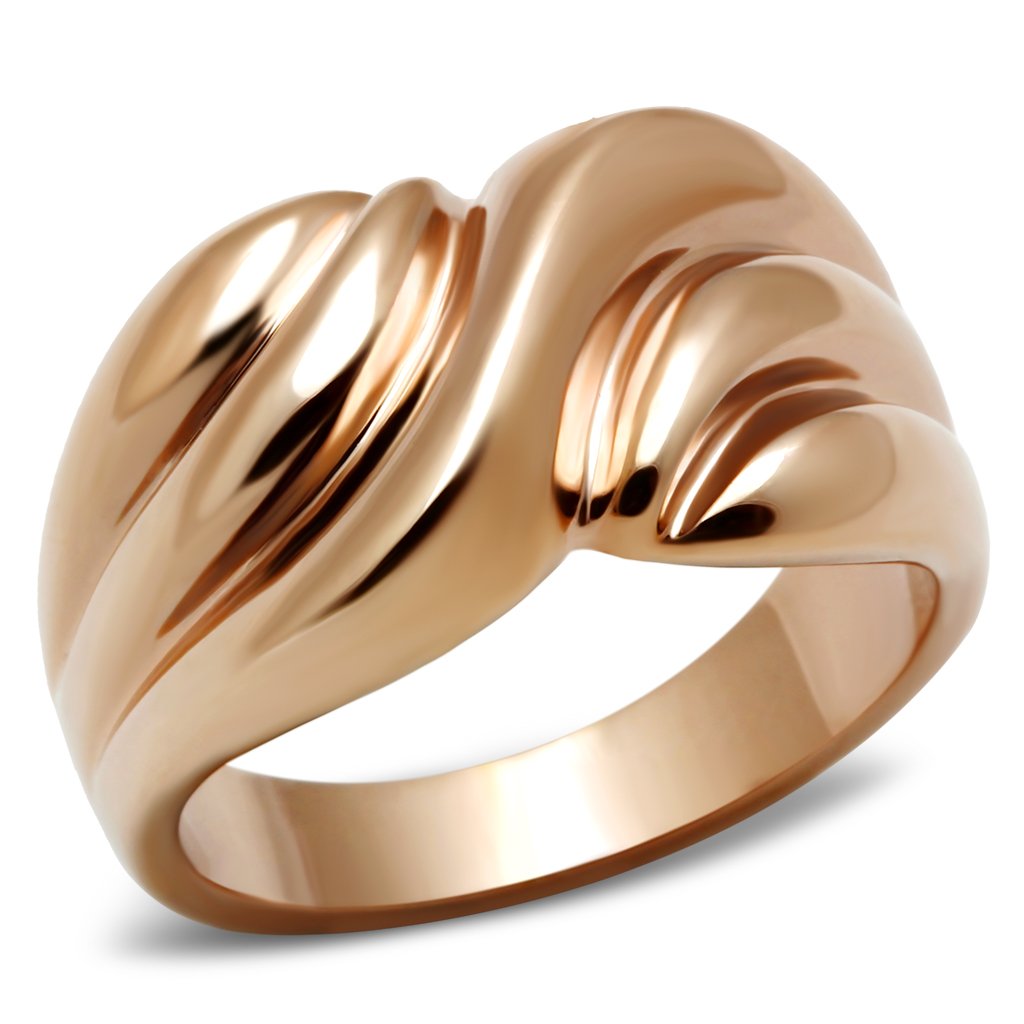 IP Rose Gold(Ion Plating) Brass Ring with No Stone