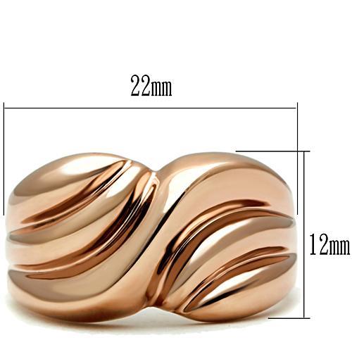 IP Rose Gold(Ion Plating) Brass Ring with No Stone