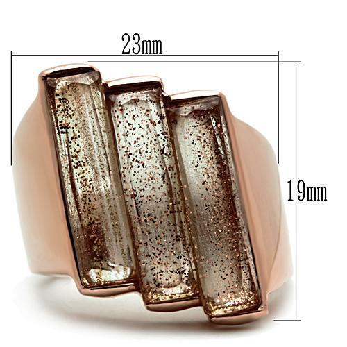 IP Rose Gold(Ion Plating) Brass Ring with Synthetic Spinel in Topaz
