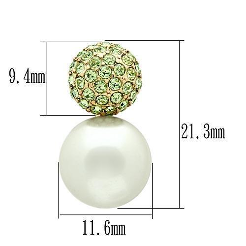 IP Gold(Ion Plating) Brass Earrings with Synthetic Pearl in White