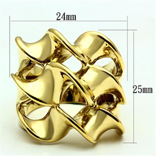IP Gold(Ion Plating) Brass Ring with No Stone