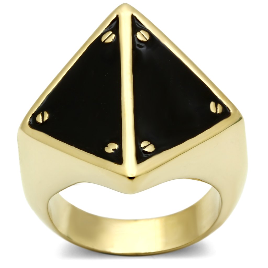 IP Gold(Ion Plating) Brass Ring with Epoxy in Jet