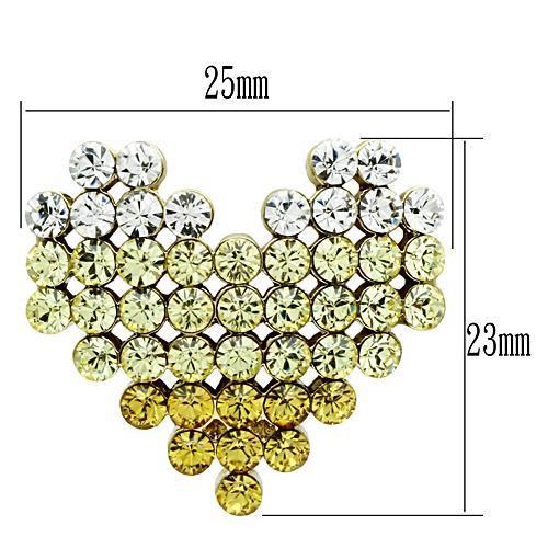 IP Gold(Ion Plating) Brass Earrings with Top Grade Crystal in Multi Color