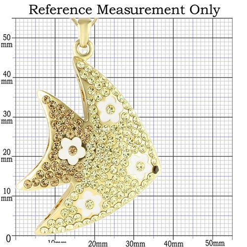 Gold Brass Pendant with Top Grade Crystal in Multi Color