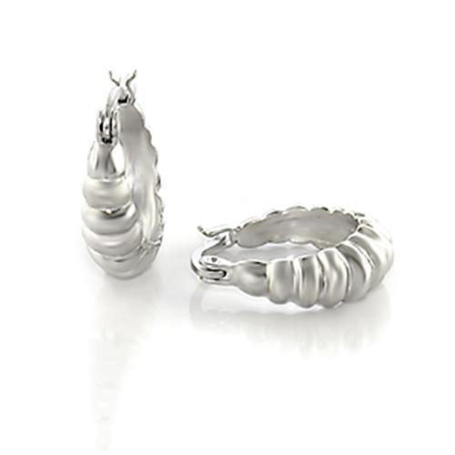 Matte Rhodium & Rhodium Brass Earrings with No Stone