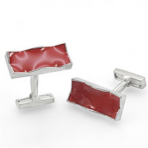 Rhodium Brass Cufflink with No Stone