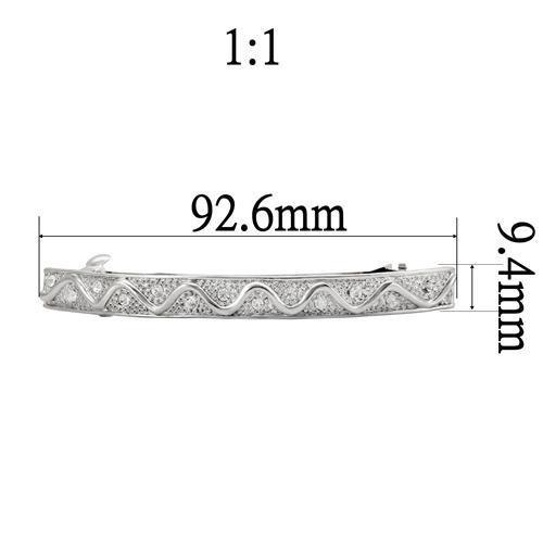 Rhodium White Metal Tiaras & Hair Clip with Top Grade Crystal in Clear