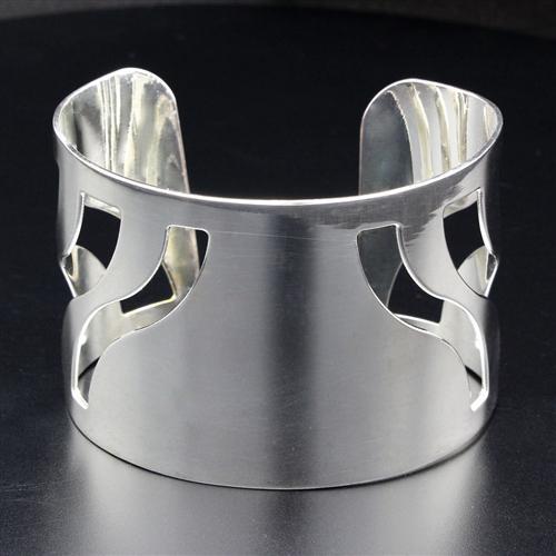 Rhodium Brass Bangle with No Stone
