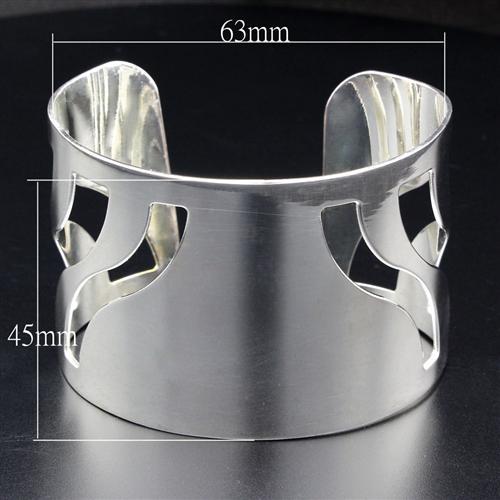 Rhodium Brass Bangle with No Stone