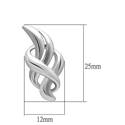 Rhodium White Metal Earrings with No Stone