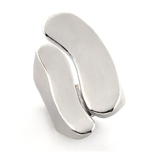 Rhodium White Metal Ring with No Stone