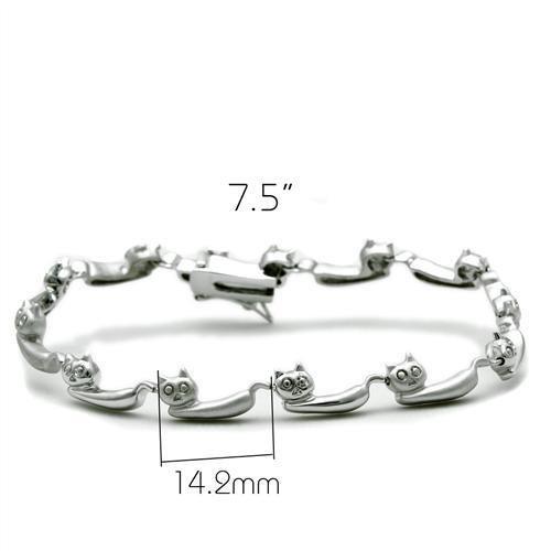 Matte Rhodium & Rhodium Brass Bracelet with No Stone