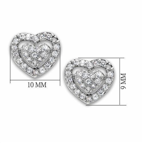 Rhodium Brass Earrings with AAA Grade CZ in Clear
