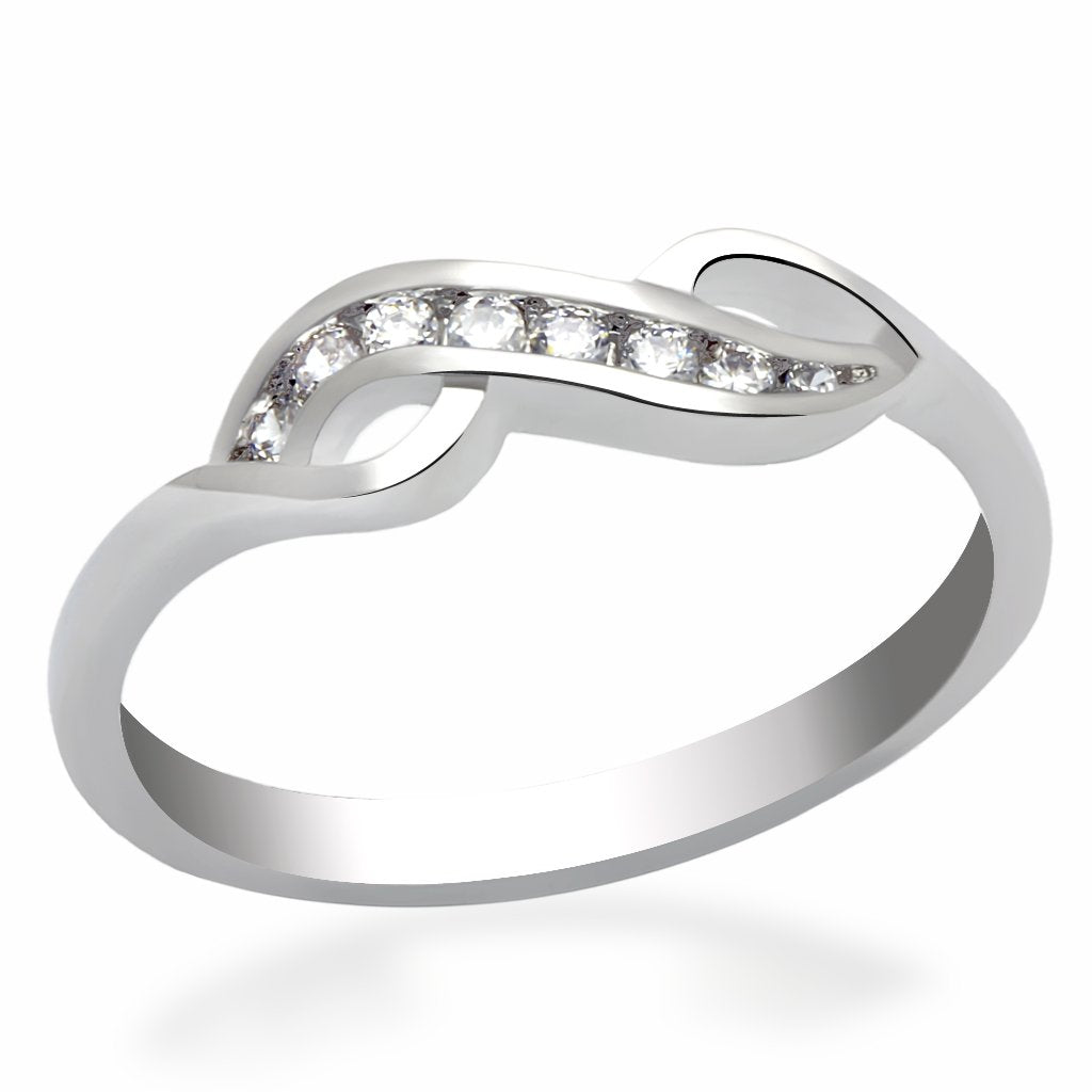 Rhodium Brass Ring with AAA Grade CZ in Clear